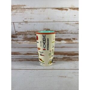 Starbucks Seattle Ceramic Travel Tumbler Bigfoot Space Needle 12oz Used